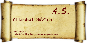 Altschul Sára névjegykártya