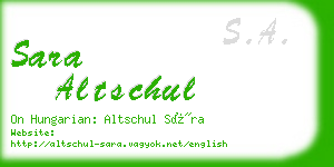 sara altschul business card